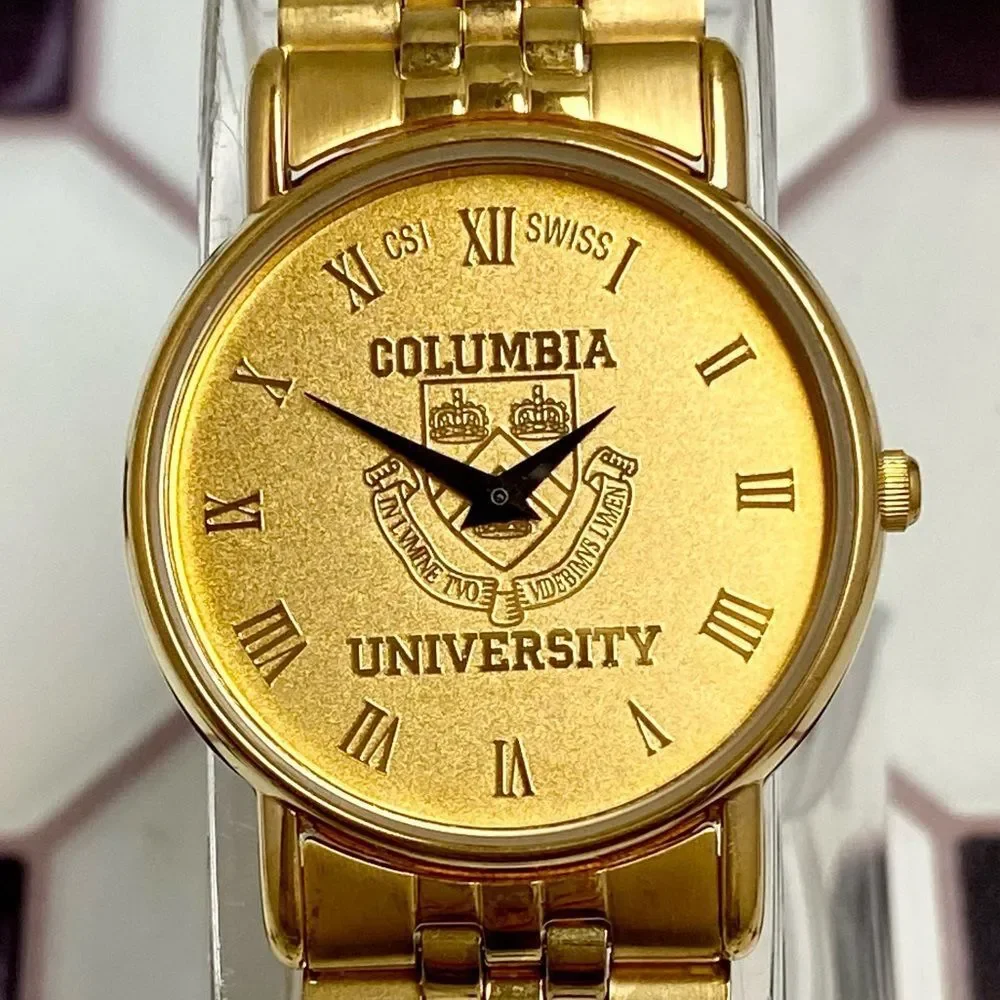 Vintage CSI Swiss Quartz Columbia University Gold-Plated Unisex Dress Watch